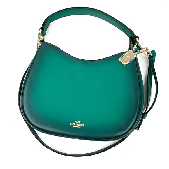 Coach | Nomad Hobo Forest Green Shoulder Bag Burnish